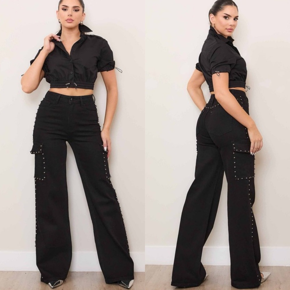 Claire Wide Leg Cargo Jeans